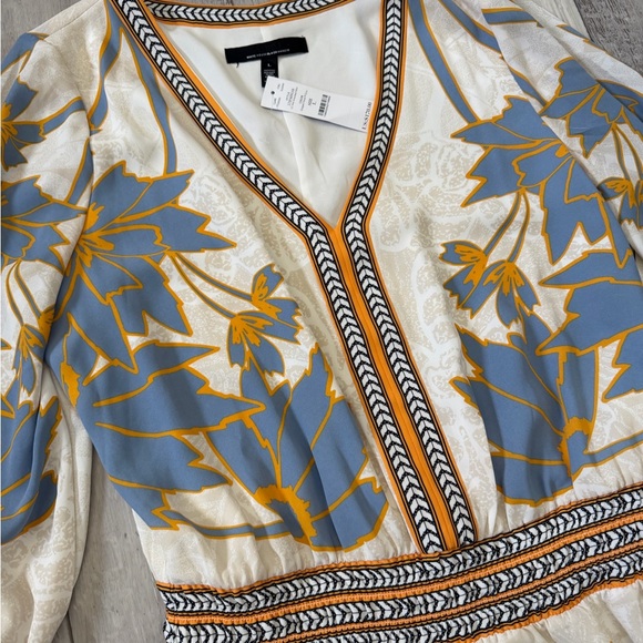 ✨NWT- White House Black Market VNK Smoked Mini Draped Floral Dress size large - Picture 8 of 12